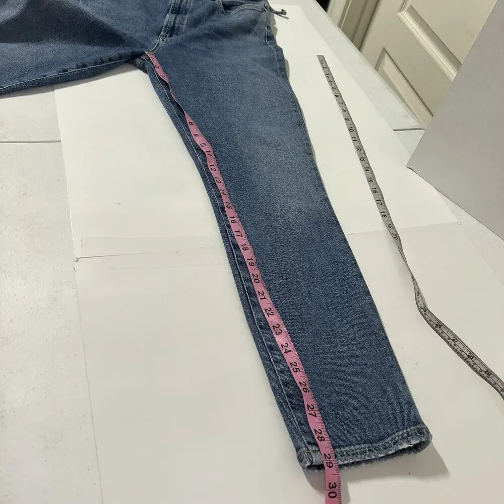 AGOLDE Pinch Waist Stovepipe Jeans Denim Size 30 Super High Rise Blue A165b - Picture 13 of 15